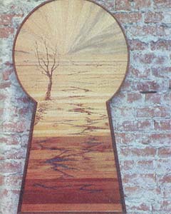 Daniel's remarkably beautiful "Vision Through a Keyhole" is composed of more than 75 separate pieces of wood.